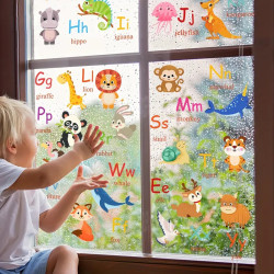 Animal Alphabet and Numbers Wall Decals: Fun and Colorful Peel-and-Stick Decorations for Kids' Rooms, Classrooms or Play Areas