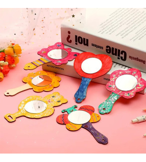 Wooden DIY Paintable Handheld Mirrors | Ideal for Festive Gifts | Creative Art Craft Kit