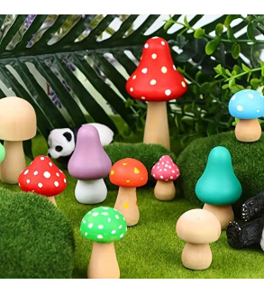 Wooden Mini Mushroom |Perfect for Desk Decor, Home Decor, and Gifts for Friends | Plant Decor Ornament