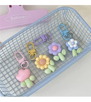 Cute Floral Keychain | Resin Flower Charms | ideal for Gifts, Bag Accessory