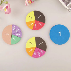 51-Piece Fraction Math Teaching Tool: EVA Round Shape Montessori STEM Toy for Kids' Early Educational Development